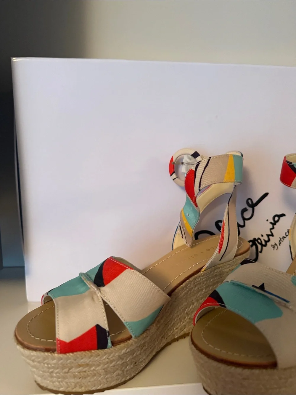 Alice + Olivia Multicolor Patterned Espadrille Wedges